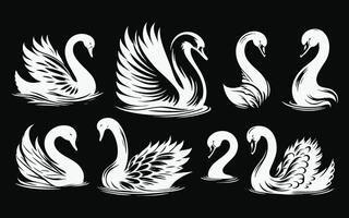 Majestic Swan Profile for Clean and Simple Art vector