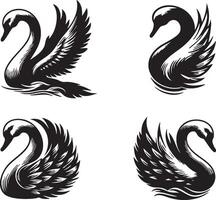 Graceful Swan Head Design for Nature-Themed Projects vector