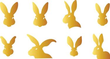 Golden Rabbit Silhouette for Luxury Design Themes vector