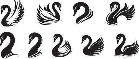Minimalist Swan Silhouette for Elegant Branding vector