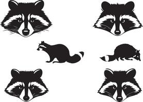Minimalist Racoon Head Silhouette for Creative Concepts vector