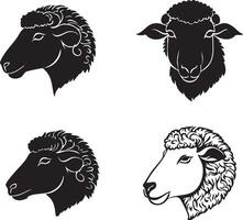 Minimalistic Sheep Head Artwork for Unique Projects vector