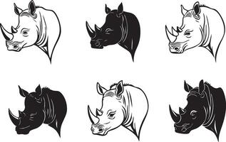 Minimalistic Rhino Head Design for Artistic Applications vector