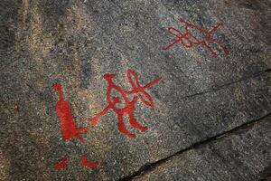 Rock painting at the World Heritage Site Tanum in Sweden photo