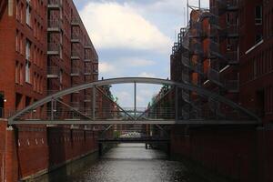 Bridges over the canal Herrengrabenfleet in Hamburg photo