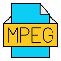 MPEG File and archive icon concept vector