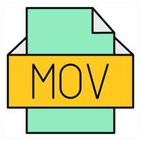 MOV File and data icon concept vector