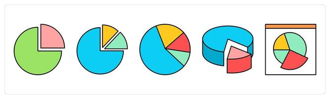 A set of graph icons as pie chart, diagram, chart vector