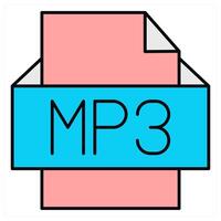 Mp3 File and paper icon concept vector
