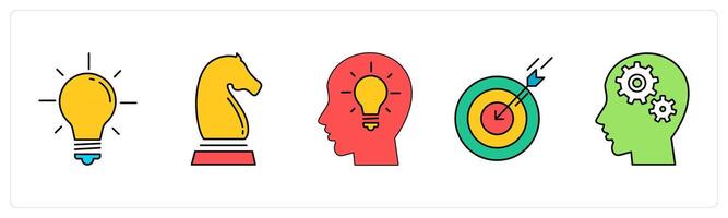 A set of business icons as idea, strategy, business idea vector