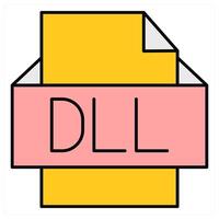 DLL File and paper icon concept vector