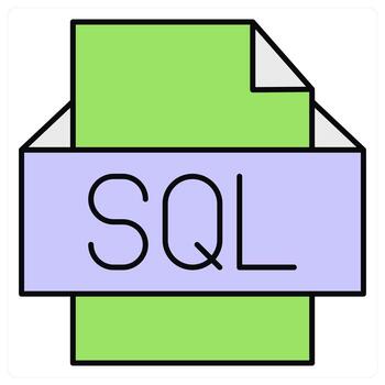 SQL File and folder icon concept vector
