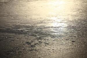 Ice structures on a freshly frozen winter lake photo