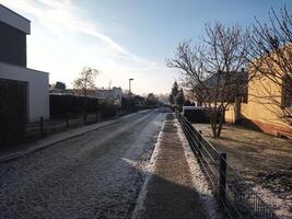 Small street in a suburb of Magdeburg in Germany photo