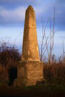 Historic Prussian milestone near Magdeburg in Germany photo