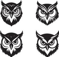 Owl Face for Wisdom-Themed Animal Illustrations vector