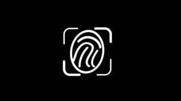 Animation of Fingerprint Icon on black background video