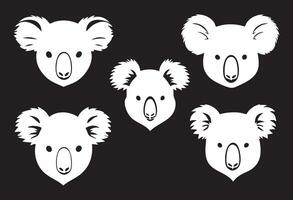Cute Koala Face Silhouette for Animal Graphics vector