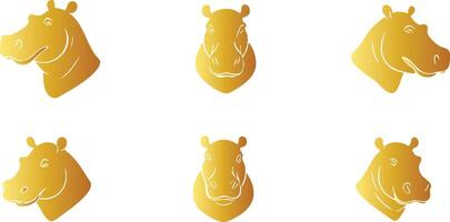 golden Hippopotamus Symbol for Nature and Wildlife Branding vector