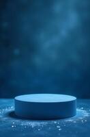 Ice product Presentation Podium goodly on table, winter Advertising Stand with Empty Space for Product photo