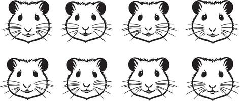 Adorable Hamster Face for Pet Illustrations vector