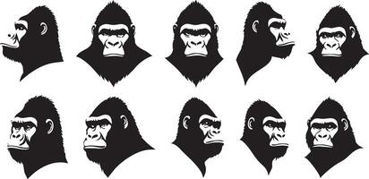 Powerful Gorilla Illustration for Animal-Themed Artwork vector