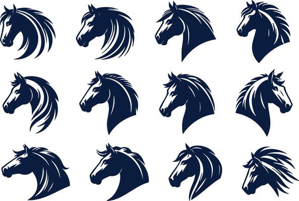 Horse Head Silhouette for Equestrian Art