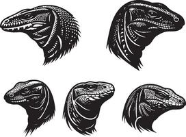 Unique Monitor Lizard Head for Creature Illustrations vector