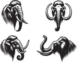 Bold Mammoth Profile for Ancient Animal Illustrations vector