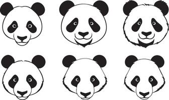 Panda Outline for Minimalist Art Projects vector