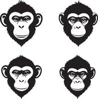 Animal Head Outline for Unique Monkey Designs vector