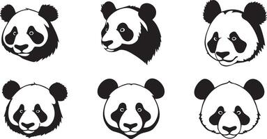 Black and White Panda Face for Nature-Themed Designs vector