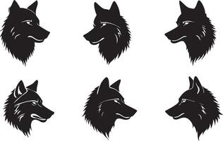 Detailed Wolf Head Outline for Animal-Themed Illustrations vector