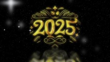 2025, a gorgeous numerical text animation expressing the new year 02 video