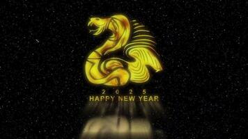 2025, New Year, Year of the Snake, Luxurious Text Animation of the Snake 03 video