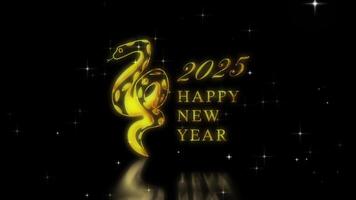 2025, New Year, Year of the Snake, Luxurious Text Animation of the Snake 04 video
