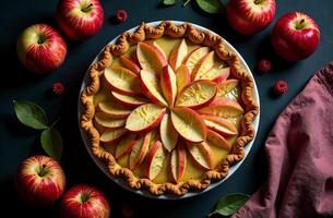 Whole Fruit apple Cake, Dessert sweet Photo for Bakery Restaurant