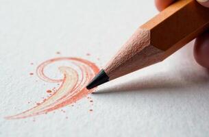 Hand hold parlour pencil and draw pattern, art tool for hobby of drawing photo