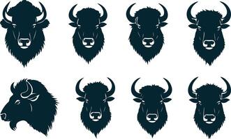 Bison Herd Silhouette for Dynamic Nature Artwork vector