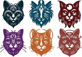 Curious Cat Silhouette for Intriguing and Fun Illustrations vector