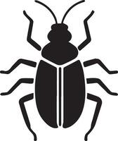 A black and white bug icon on a white background vector