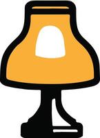 A lamp with a yellow shade on top vector