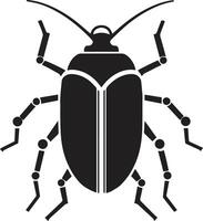 A black and white bug icon on a white background vector