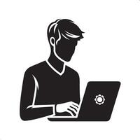Software Developer Silhouette Design vector