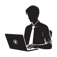 Minimalist Programmer Illustration for Digital Projects vector