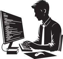 Abstract Coder Silhouette for Tech Themes vector