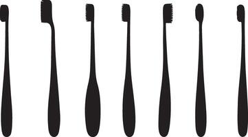 A set of six toothbrushes with different shapes vector