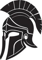 A spartan helmet with a black and white design vector