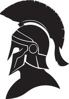 A spartan helmet silhouette on a white background vector