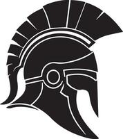 A spartan helmet with a black and white design vector